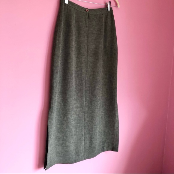 Vintage Olive Green Midi Skirt - Picture 7 of 10